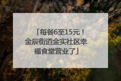 每餐6至15元！金辰街道金实社区幸福食堂营业了