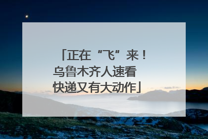 正在“飞”来！乌鲁木齐人速看 快递又有大动作