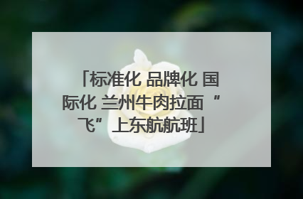 标准化 品牌化 国际化 兰州牛肉拉面“飞”上东航航班