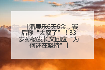 潘展乐6天6金，赛后称“太累了”！33岁孙杨发长文回应“为何还在坚持”
