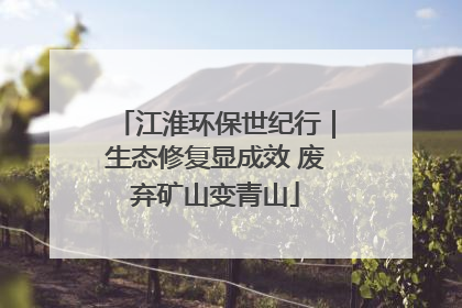 江淮环保世纪行｜生态修复显成效 废弃矿山变青山