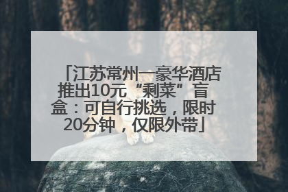 江苏常州一豪华酒店推出10元“剩菜”盲盒：可自行挑选，限时20分钟，仅限外带
