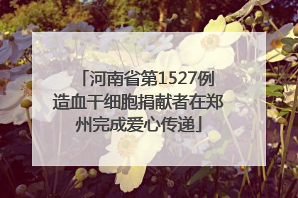 河南省第1527例造血干细胞捐献者在郑州完成爱心传递