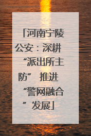 河南宁陵公安：深耕“派出所主防” 推进“警网融合”发展