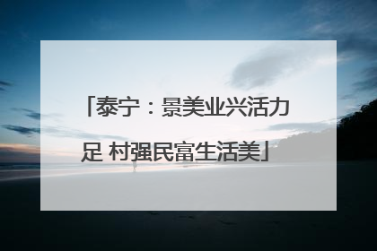 泰宁：景美业兴活力足 村强民富生活美
