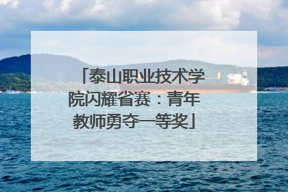泰山职业技术学院闪耀省赛：青年教师勇夺一等奖