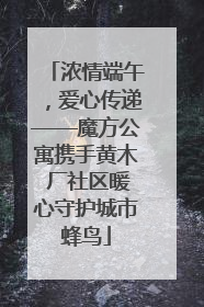 浓情端午，爱心传递——魔方公寓携手黄木 厂社区暖心守护城市蜂鸟