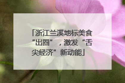 浙江兰溪地标美食“出圈”，激发“舌尖经济”新动能