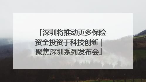 深圳将推动更多保险资金投资于科技创新｜聚焦深圳系列发布会