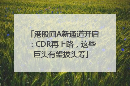 港股回A新通道开启：CDR再上路，这些巨头有望拔头筹