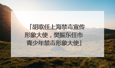 胡歌任上海禁毒宣传形象大使，樊振东任市青少年禁毒形象大使