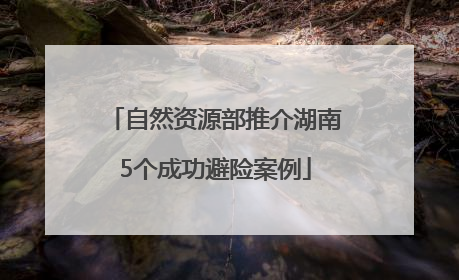 自然资源部推介湖南5个成功避险案例