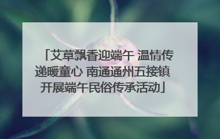 艾草飘香迎端午 温情传递暖童心 南通通州五接镇开展端午民俗传承活动