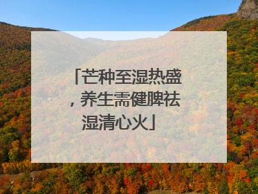 芒种至湿热盛，养生需健脾祛湿清心火
