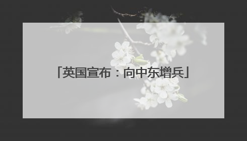 英国宣布：向中东增兵
