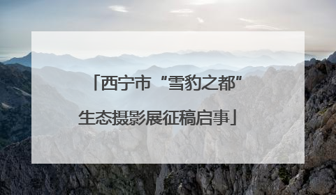 西宁市“雪豹之都”生态摄影展征稿启事