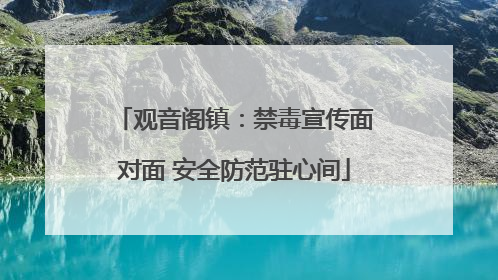 观音阁镇：禁毒宣传面对面 安全防范驻心间