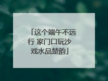 这个端午不远行 家门口玩沙戏水品楚韵