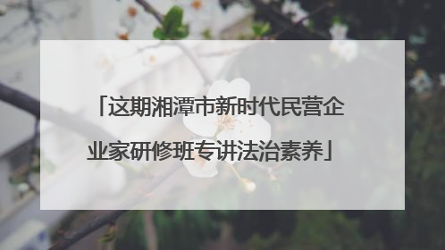 这期湘潭市新时代民营企业家研修班专讲法治素养