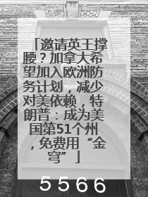 邀请英王撑腰？加拿大希望加入欧洲防务计划，减少对美依赖，特朗普：成为美国第51个州，免费用“金穹”