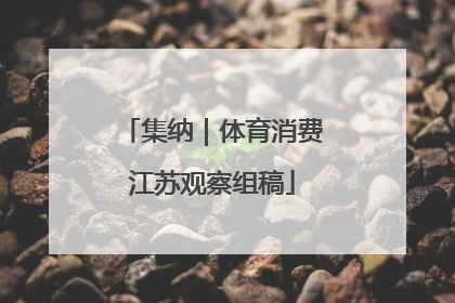 集纳｜体育消费江苏观察组稿