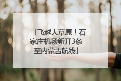 飞越大草原！石家庄机场新开3条至内蒙古航线