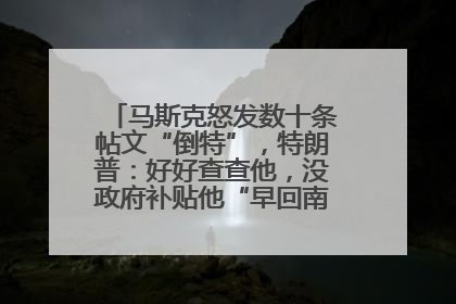 马斯克怒发数十条帖文“倒特”，特朗普：好好查查他，没政府补贴他“早回南非老家”了