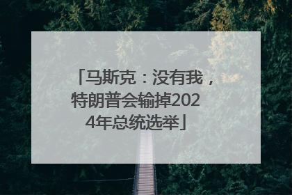 马斯克：没有我，特朗普会输掉2024年总统选举