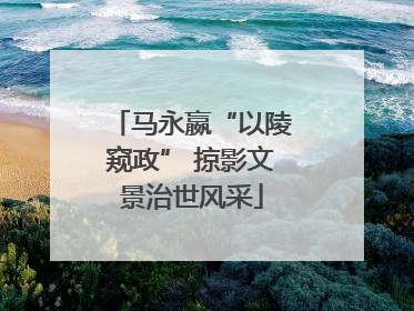 马永嬴“以陵窥政” 掠影文景治世风采