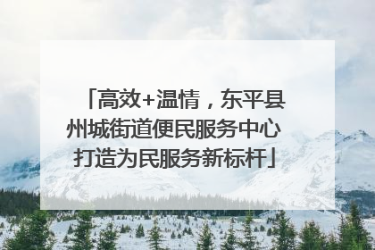 高效+温情，东平县州城街道便民服务中心打造为民服务新标杆