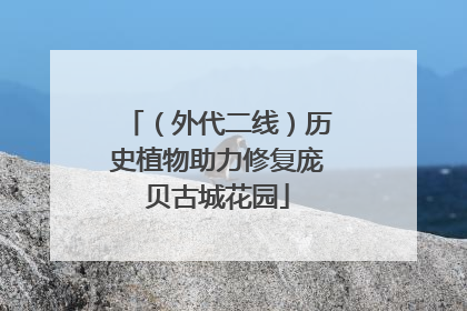 （外代二线）历史植物助力修复庞贝古城花园