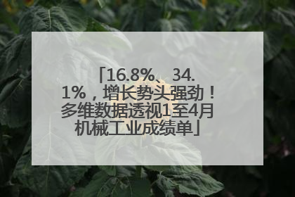 16.8%、34.1%，增长势头强劲！多维数据透视1至4月机械工业成绩单