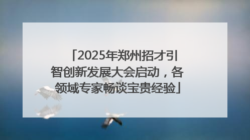 2025年郑州招才引智创新发展大会启动，各领域专家畅谈宝贵经验