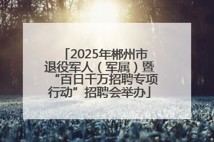 2025年郴州市退役军人（军属）暨“百日千万招聘专项行动”招聘会举办