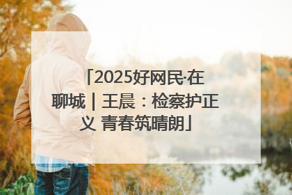 2025好网民·在聊城｜王晨：检察护正义 青春筑晴朗