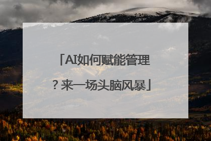 AI如何赋能管理？来一场头脑风暴